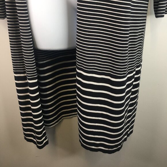 J Jill Wearever Collection Open Front Stripes Long Cardigan Size MP - Picture 2 of 10
